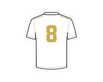 Heritage Number Kiss-Cut Vinyl Decal Sticker No. 8, Beyond Limits, Forever Eight, The Legacy Golden, Soccer Jersey Minimalist Sports Decal