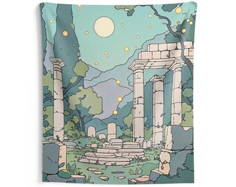 The Unspoken Garden Indoor Wall Tapestry, Serene Nature, Art Boho Decor, Wall Hanging, Home Accent, Meditation Space, Art for Living Room