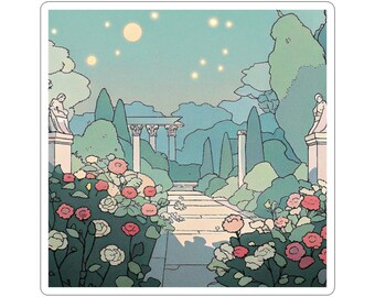 The Unspoken Garden Kiss-Cut Stickers, Calm and Peaceful Design, Meditation Sticker Pack, Tranquil Nature Art Decor, Botanical Stickers