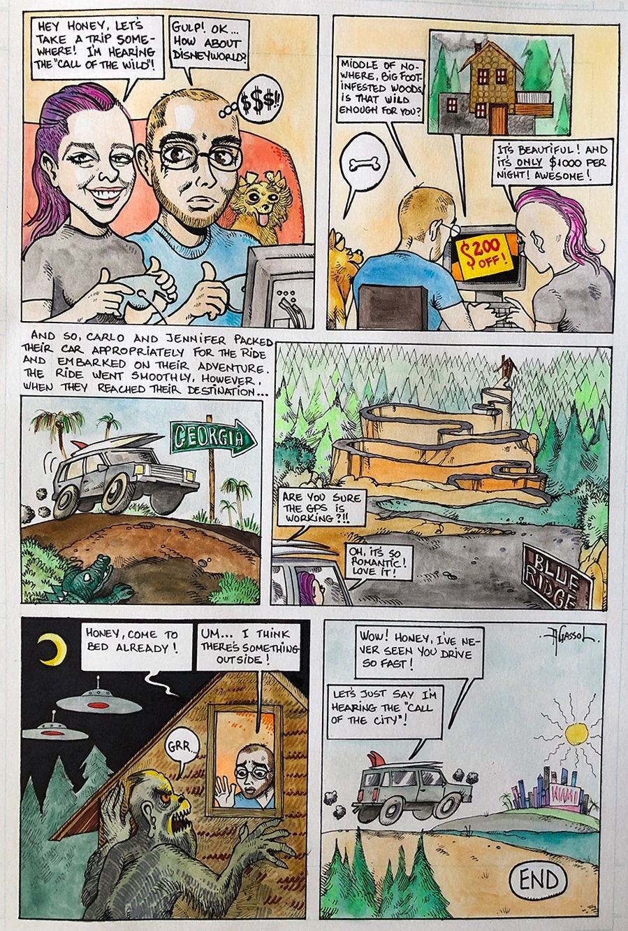 Hand drawn personalized comic strips custom watercolor comics great gift idea