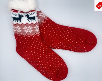 children's christmas slipper socks
