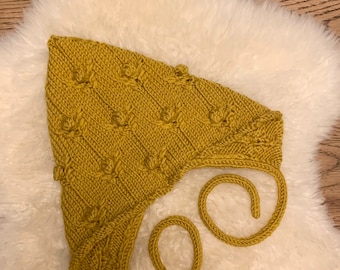 Merino wool pixie knitted baby/kids hat/ hand knitted organic merino wool pixie bonnet / winter baby toddler hat / merino wool beanie