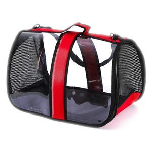 Blue Eyes Transportbox Katze Hund Faltbare Katzentransportbox Transparent Transporttasche für Haustiere im Flugzeug für Haustiere bis 6,5 kg