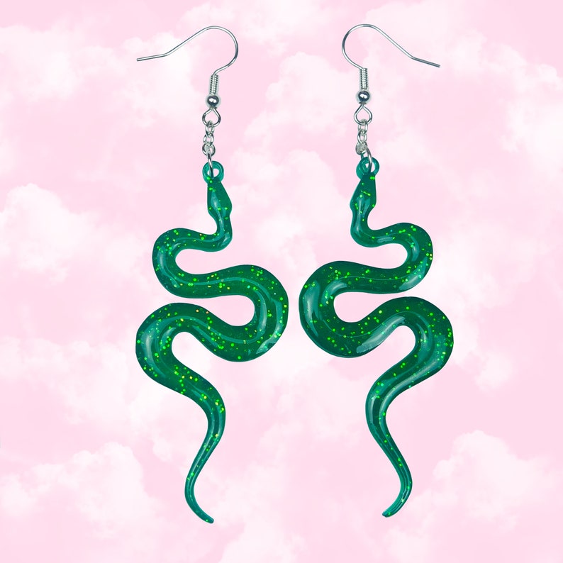 Glittery Snake Earrings