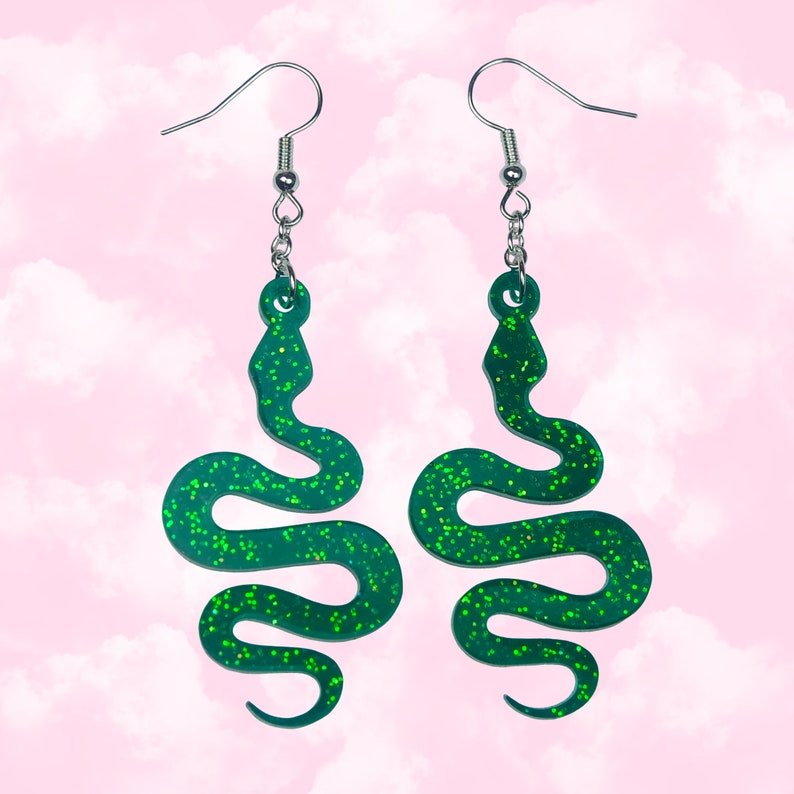 Glittery Snake Earrings
