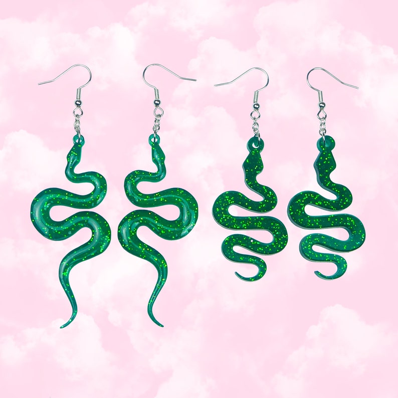 Glittery Snake Earrings