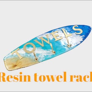 Ocean resin surfboard towel rack