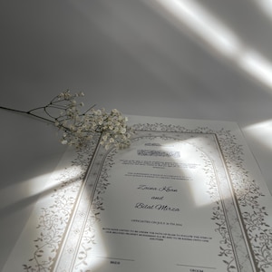 Elegante benutzerdefinierte Nikkah Nama | Personalisierte Islamische Heiratsurkunde