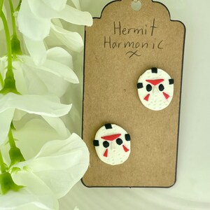 Jason Voorhees Friday the 13th Mask | Hypoallergenic Polymer Clay Stud earrings