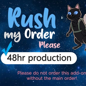 Module complémentaire Rush My Order / Production 48 heures pour un portrait de dessin animé personnalisé par photo. Portrait personnalisé d'animal de compagnie/chien/chat. Art numérique