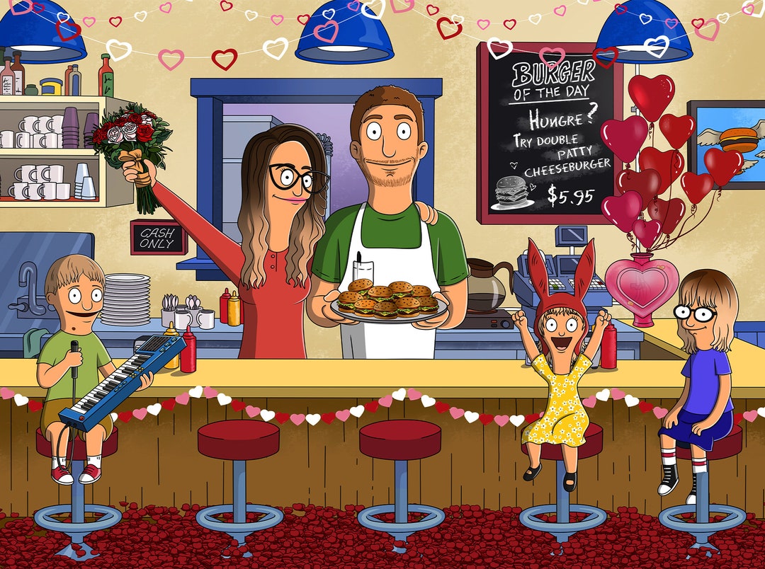 Bobs Burgers Custom Portrait Valentine’s Day Gift for Him, Custom ...