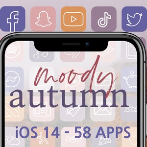 Fall Aesthetic iPhone iOS14 Custom Home Screen - 58 unique apps for the season