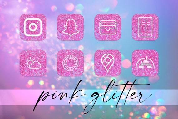 Ios 14 Hot Pink Glitter App Icons For An Aesthetic Fun Iphone Etsy Ios 14 Hot Pink Glitter App Icons For An Aesthetic Fun Iphone Etsy