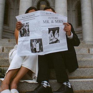 Custom Save the Date Newspaper Announcement - Digital Printable Wedding Design
