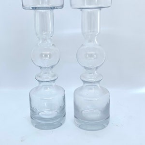 1970s Riihimaen Lasi Pompadour Candlestick Vases by Nanny Still