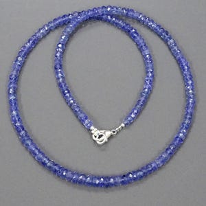Natural TANZANITE Necklace, Minimalist Necklace Genuine Tanzanite Beads Choker, December Birthstone Gift, Handmade Beaded Jewelry for Her
