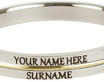 Personalized Punjabi MEN'S KADA, Name & Surname Stainless Steel with Brass Customized Men's Sikhi kada Gift for him Father Boyfriend Brother