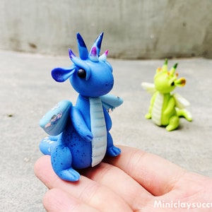 Miniature Blue Dragon toy, Dragon ornament, Birthday Dragon gifts, Cute Dragon idea, Unique Dragon art, Dragon for her, Cute gifts animals