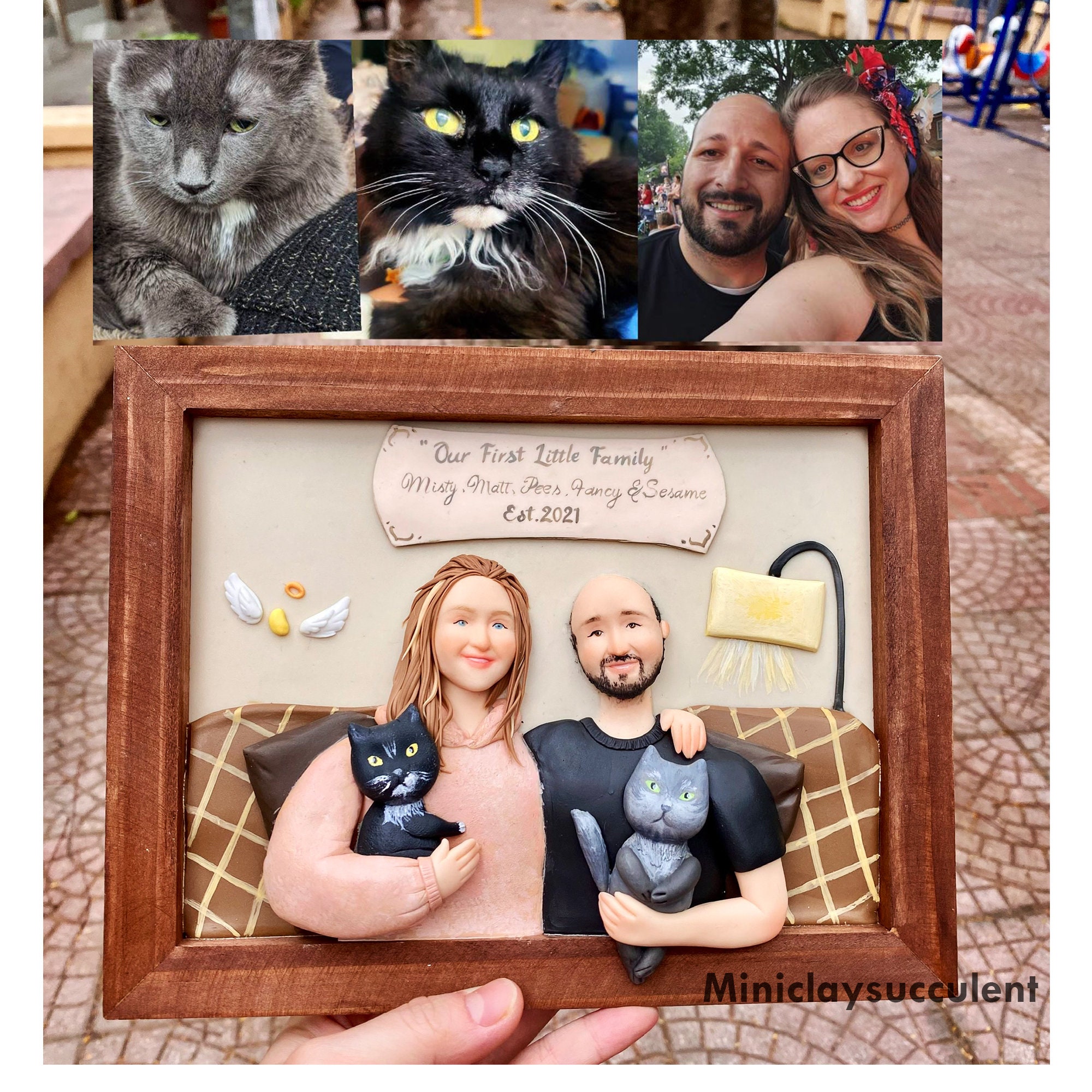 Personalized Polymer clay couple portrait, Gifts wedding, Christmas couple gifts, Custom 3D portrait from photo, Unique Anniversary Gifts
