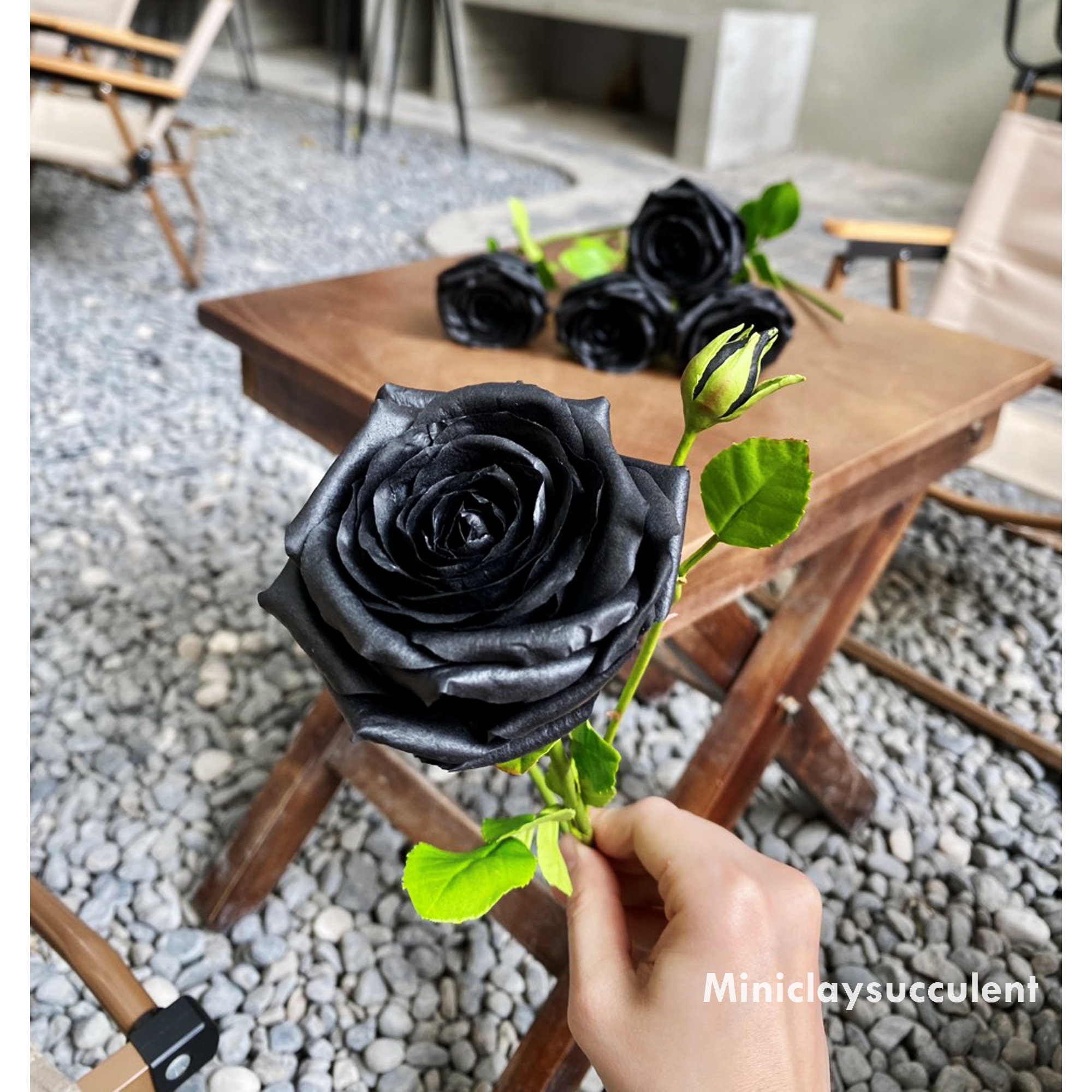 black rose toy The Roses in a pot crochet pattern | Amigurumi black rose pattern |  Halloween black rose pattern | English PDF pattern main image 1