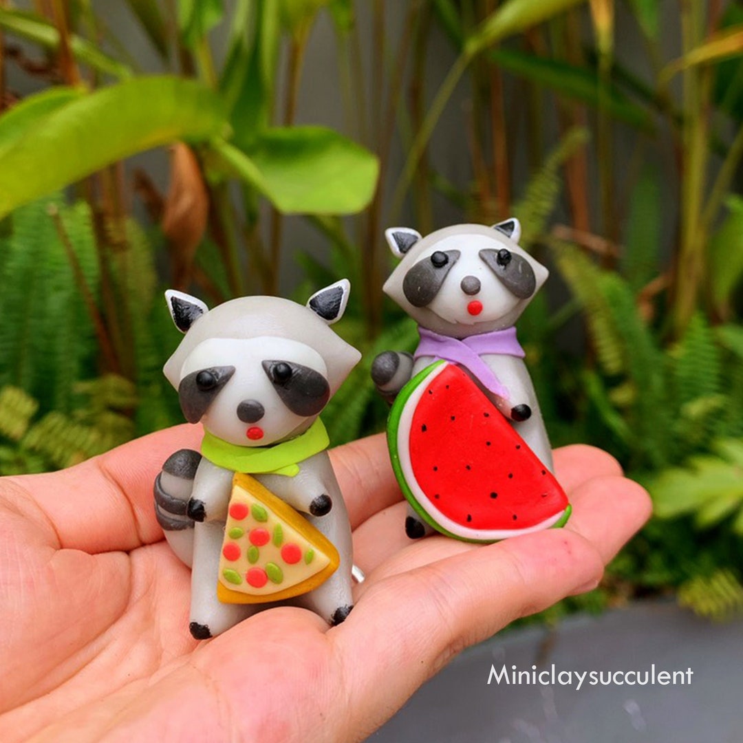 Mini Racoon Figures Miniature Raccoon Plush, Handmade Raccoon Toy Gifts, Cute Raccoon ...