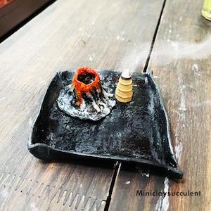 Handmade clay Volcano Incense Burner, Home Fragrance Decor Birthday mom, Volcano decor, Japanese Inspired Meditation Gift, Fragrance lovers