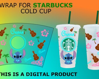 Starbucks svg, Stitch svg, Stitch Starbucks, Lilo and Stitch Starbucks, Wrap Lilo y Stich, Starbucks Cold Cup 24oz, Wrap Starbucks ClipArt