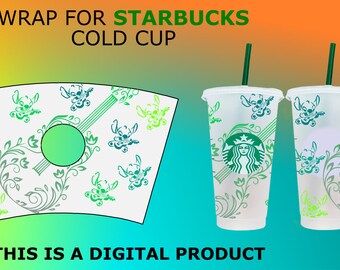 Starbucks svg, lilo and stitch Svg, Starbucks Stitch, Wrap Starbucks venti Cold Cup svg, Wrap stich, Wrap lilo y stich png, dxf, eps, pdf