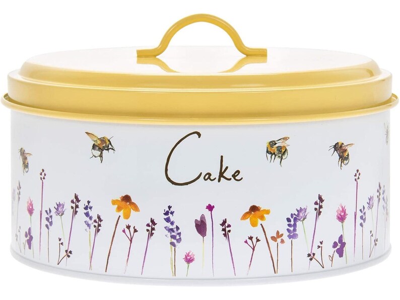 Busy Bee Cake Tin Cake Storage Container Enamel Cake Tin image 1