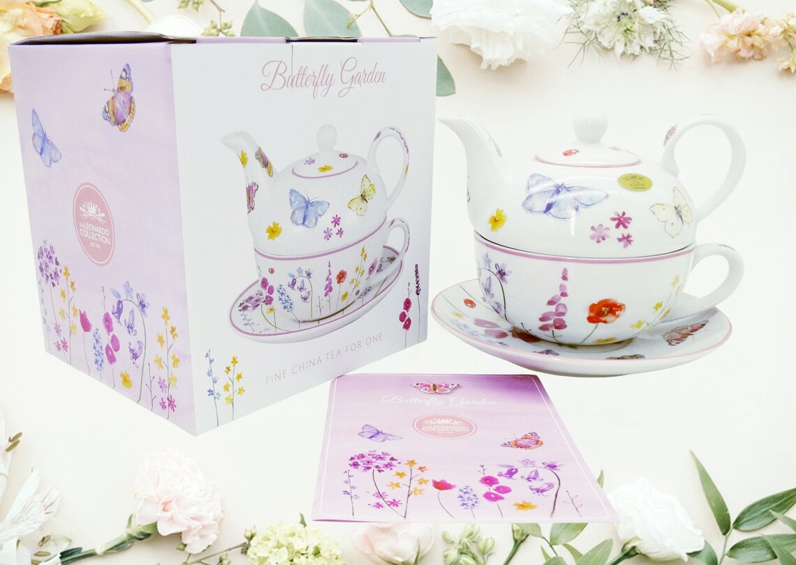 Butterfly Garden Tea for One set Tea for one Teapot and Etsy