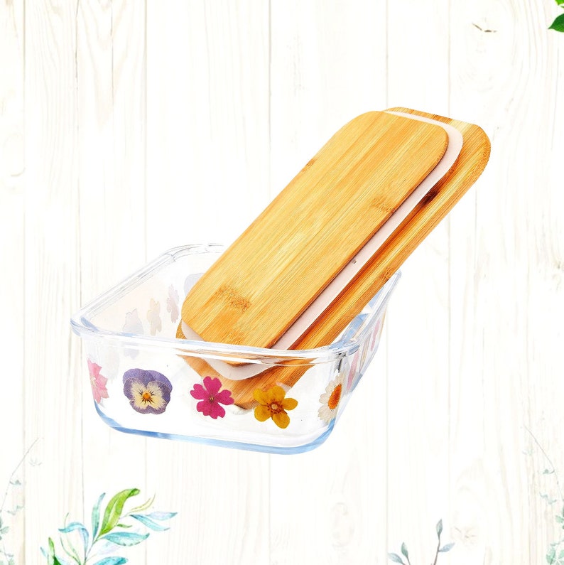 Pressed Flowers Glass Storage Box Container Large Etsy UK