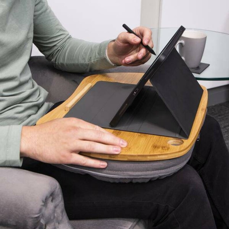 Bamboo Cushioned Laptop Tray Lap Desk Etsy