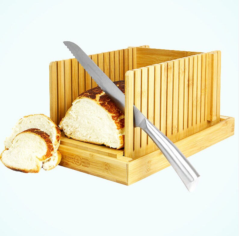 Bamboo Bread Loaf Slicer Cutter Etsy