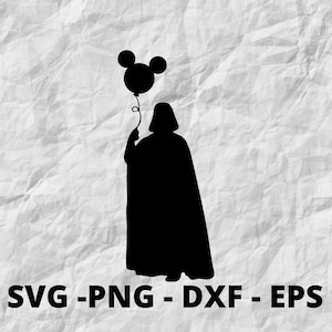 Darth Vader SVG für Cricut und Silhouette Schneidemaschinen, Star Wars SVG, Mickey Balloon SVG, Schneidedateien