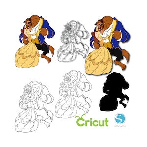 6 Pacchetto SVG La Bella e la Bestia per macchine da taglio Cricut e Silhouette