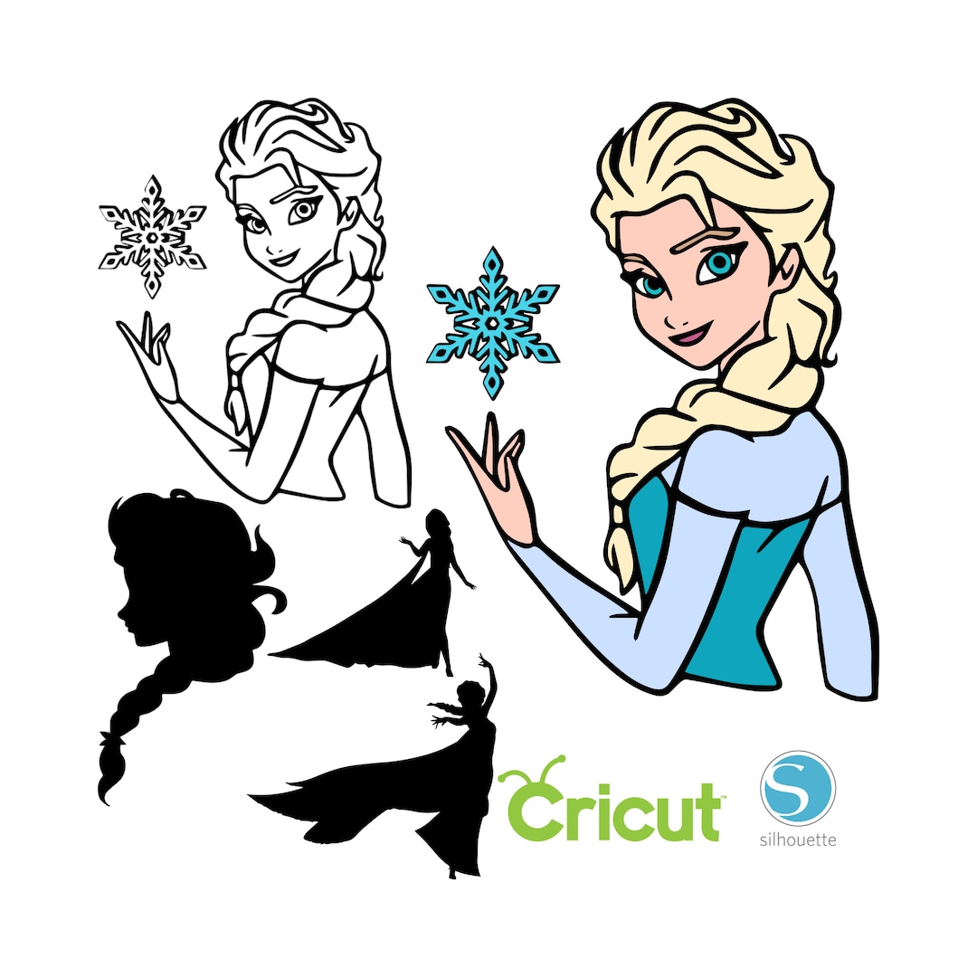 5 Elsa SVG for Cricut and Silhouette Cutting Machines, Frozen SVG - Etsy