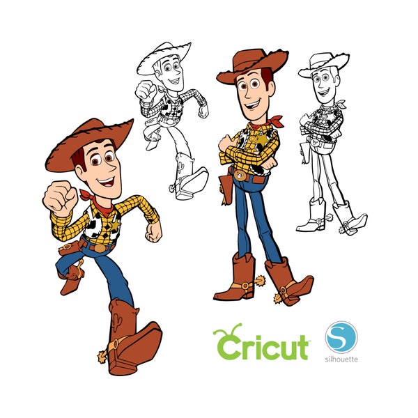 4 Woody SVG for Cricut and Silhouette Cutting Machines, Toy Story SVG