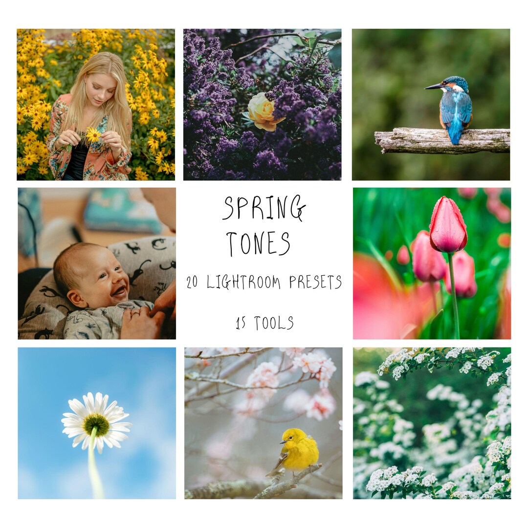 20 Spring Tones Presets and 15 Tools. Professional Lightroom Desktop ...