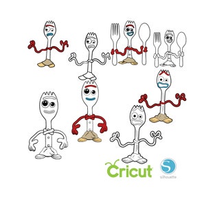 8 Forky SVG für Cricut und Silhouette Schneidemaschinen, Toy Story SVG
