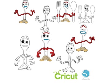 8 Forky SVG dla maszyn tnących Cricut i Silhouette, Toy Story SVG