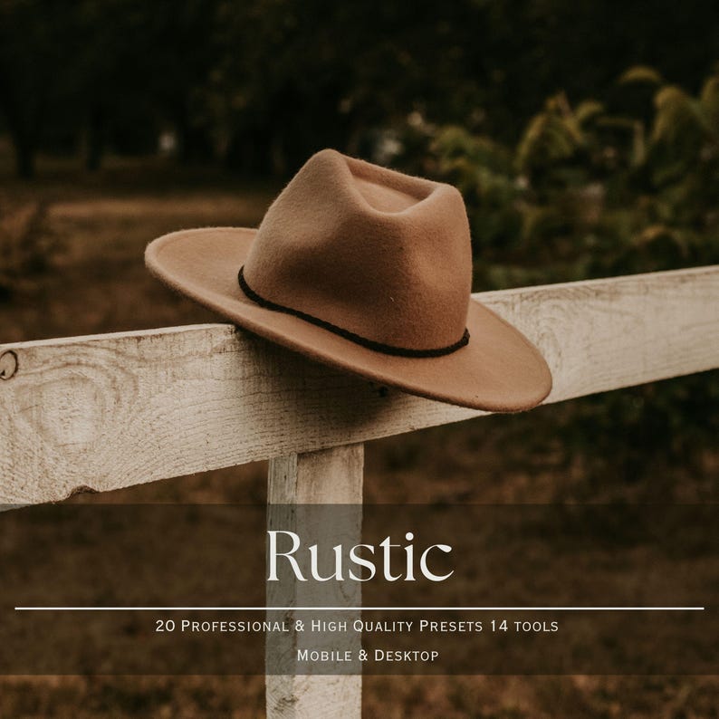 Rustic Photo Filter 20 Rustic Lightroom Presets and 14 Tools. Professional Desktop and ...