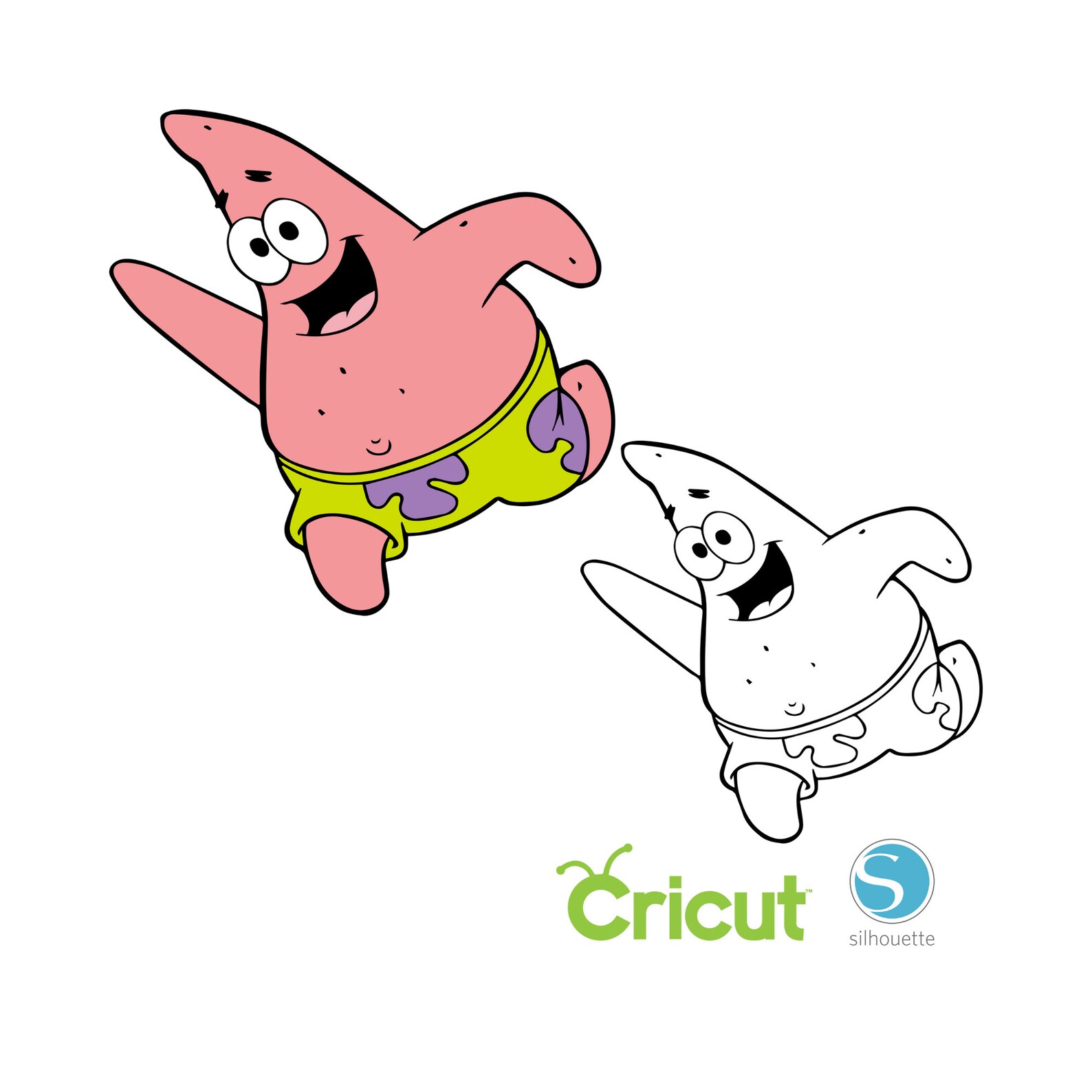 2 Patrick Star SVG for Cricut and Silhouette Cutting Machines Etsy Canada