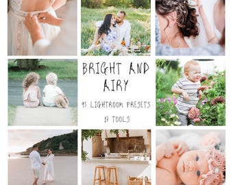 45 Bright and Airy Lightroom Presets and 17 Tools. Desktop & Mobile Filters