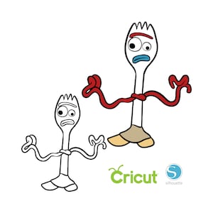 2 Forky SVG for Cricut and Silhouette Cutting Machines, Toy Story SVG