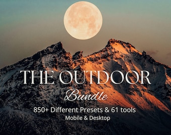 Outdoor Presets Bundle. 850+ Different Professional Lightroom Desktop & Mobile Filters and 61 tools.
