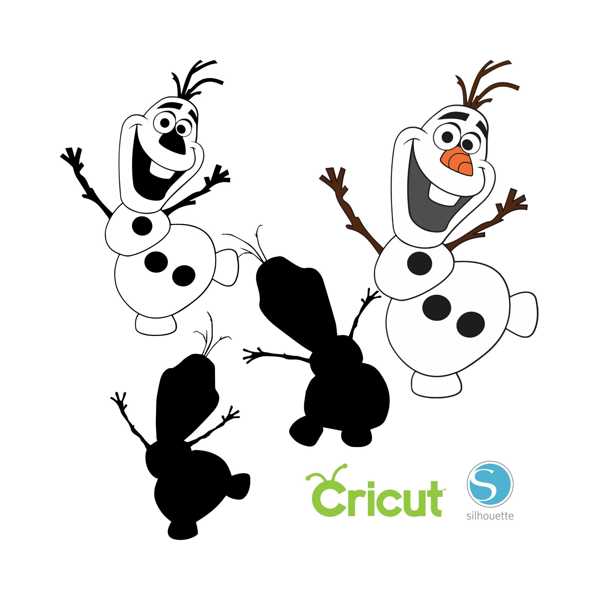 4 Olaf SVG for Cricut and Silhouette Cutting Machines Frozen - Etsy Canada