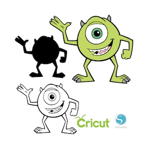 3 Mike Wazowski SVG Bundle SVG für Cricut und Silhouette Schneidemaschinen, Monsters Inc