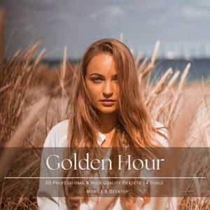 Golden Hour Lightroom Presets and 14 tools. Professional Desktop & Mobile. Warm, Family, Sunset, Gold Presets for Outdoor Photography