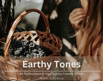 44 Earthy Tones Lightroom Presets and 8 tools. Professional Desktop & Mobile Filters.