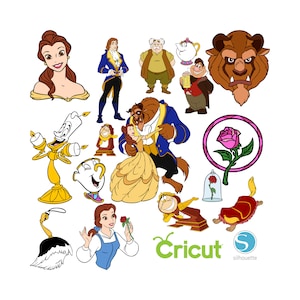 84 Die Schöne und das Biest SVG Bundle für Cricut und Silhouette Schneidemaschinen